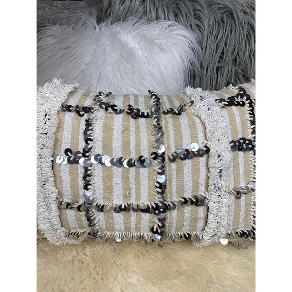 Vintage Moroccan Pillow Handira Berber Wedding Blanket Cushion 03YS00243 - Picture 2 of 8